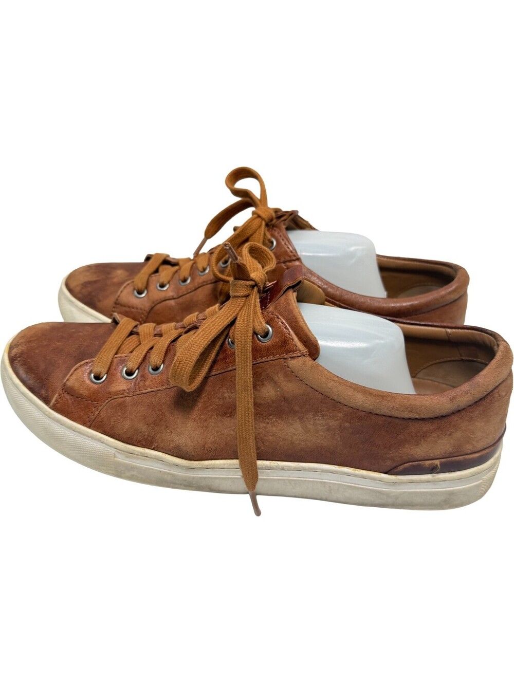 Johnston & Murphy Banks Lace-to-Toe Tan Washed Sheepskin 12M Shoes Sneakers D21